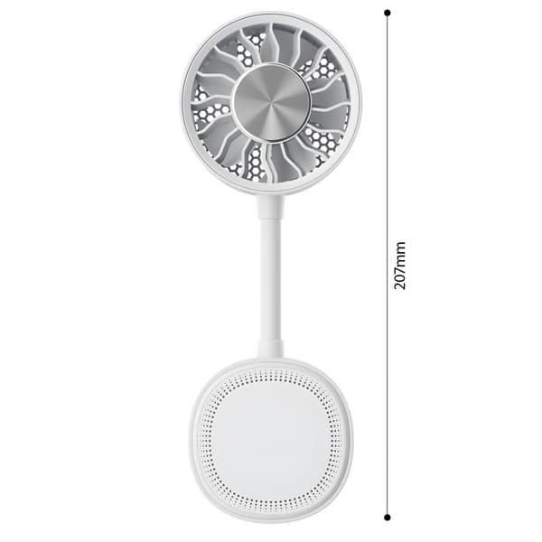 Sommer magnetisk ventilator, bærbar kølende USB genopladelig ventilator, skrivebordsventilator (råhvid)