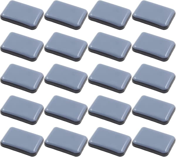 20-pack 1-3/8 x 1 tum rektangulära självhäftande möbeltassar, stolsglidskydd för golv