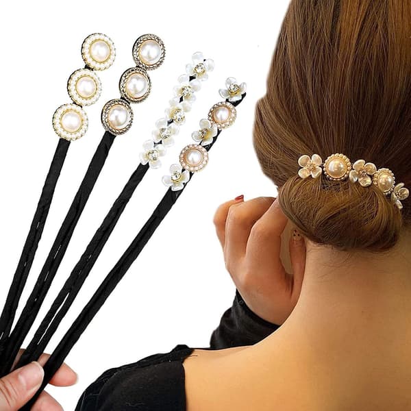 Hårklämma Knutar Donut Chignon Maker Set Frankrike Twisted Toasting Tool 4st