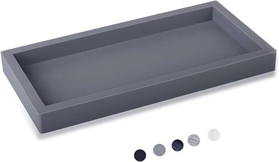 2-delad badrumsförvaringsställ i silikon - 20x10x2 cm - Grå