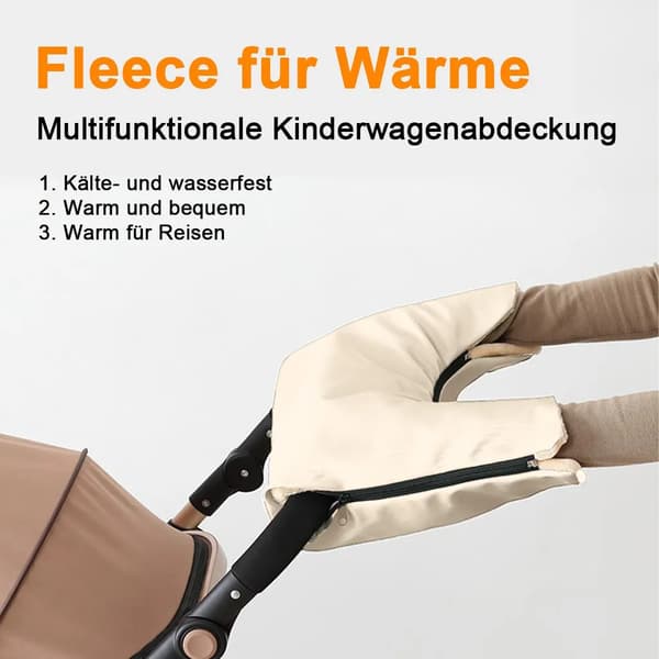 Vintervagn varma handskar, WP, fleecefoder, tresidig dragkedjedesign