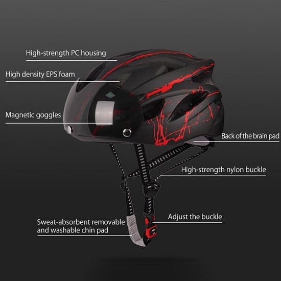 Cykelhjelm til voksne med magnetisk visir og ventilation