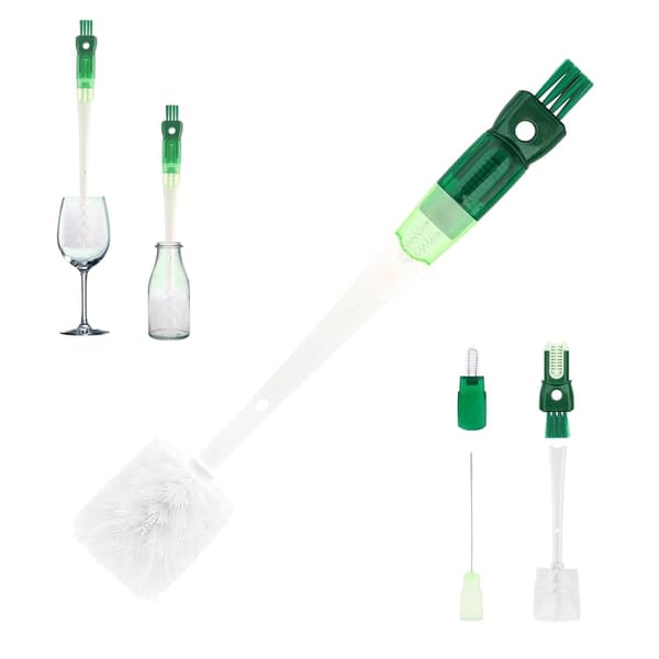 5-in-1 pullonpesuharja, pullonpesuharja, pitkä pullonpesuharja 5 harjaspäällä, pillinpesuharja (lasipullot, viinipullot, pullotetut tuotteet)
