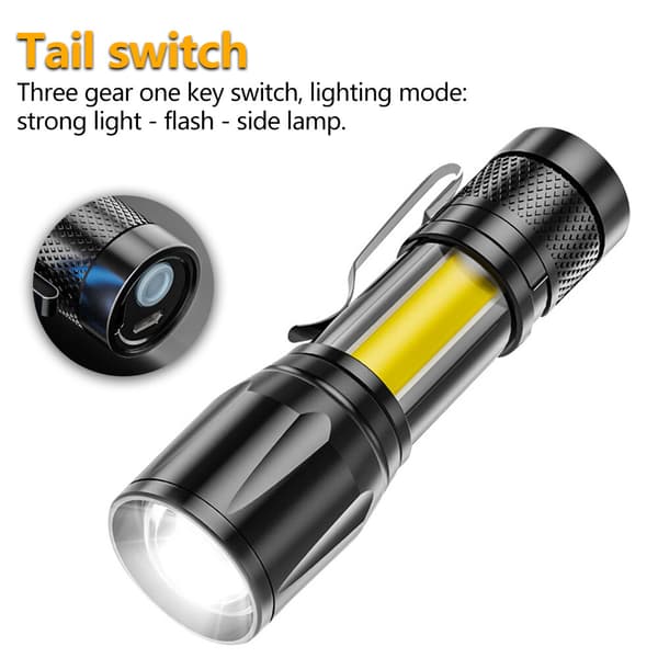 Erittäin kirkas LED-taktinen taskulamppu, USB-ladattava