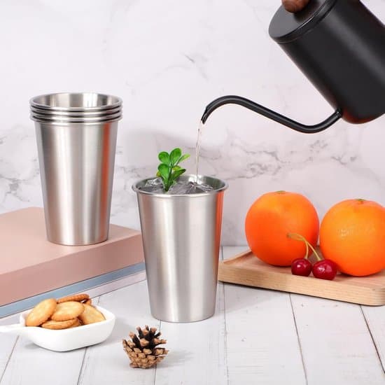 5 stk. 350 ml stabelbare drikkekopper i rustfrit stål