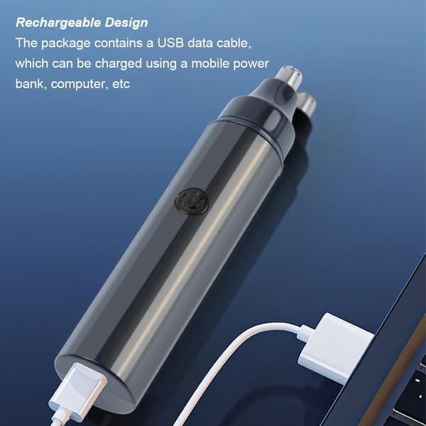 USB Genopladelig Næse- og Ørehårstrimmer Præcision Mænd Kvinder - Sort