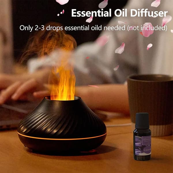 Sød Aroma Vulkan Ild Flamme Diffuser Luftfugter Aromaterapi Æterisk Olie