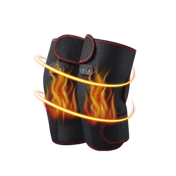 1 par knäled elektrisk uppvärmning vibration benmassager stöd massage terapi