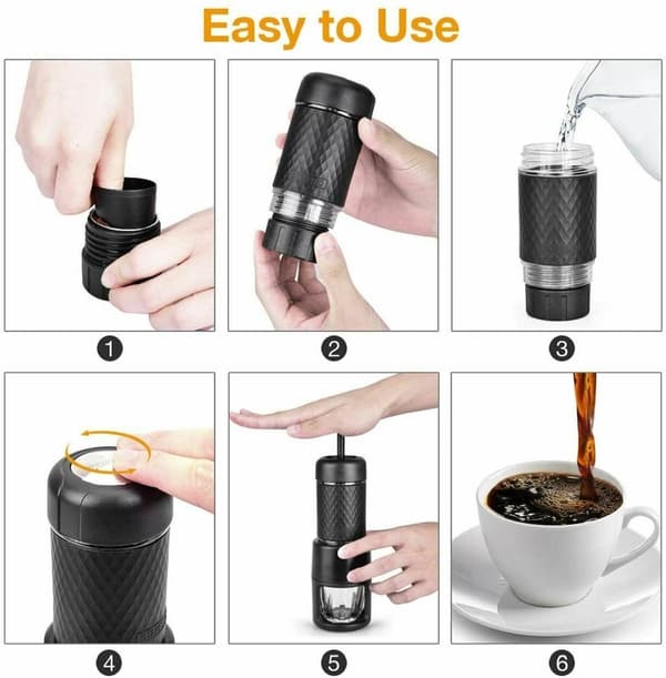 Espressokaffebryggare Bärbar Manuell Maskin Camping