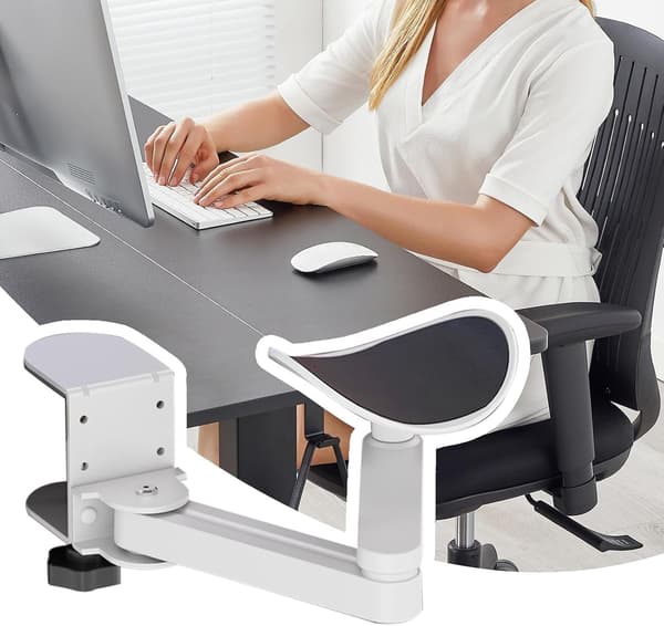 Computerbord armlæn og albuestøtter - Ergonomisk - Hvid