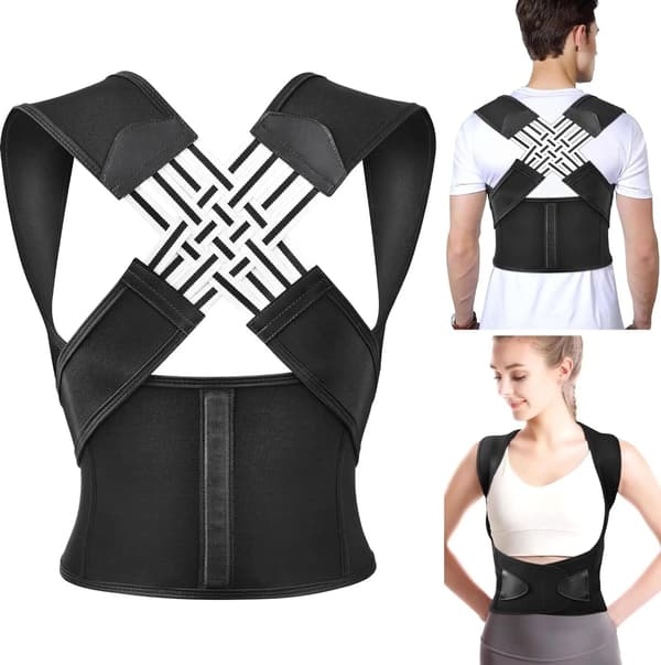Holdningskorrigerer, unisex holdningstræner, L-Sort