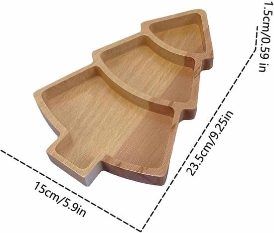 2-pack serveringsbrickor och ostbrickor i trä med julgransdesign (23,5x15cm)