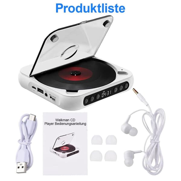 CD-afspiller, ekstern bil-CD-afspiller, USB-interface, integreret LCD-skærm, understøtter dual-mode forbindelse, 2000mAh batteri, batterilevetid op til 7 timer