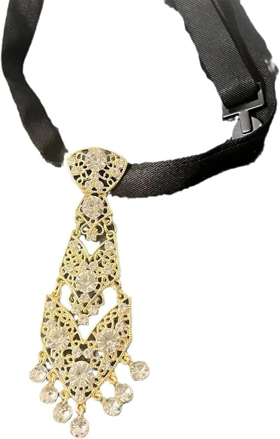 Metallslips med strass - guldbas med guldstrass