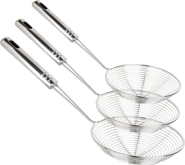 Hålslev för matlagning och stekning (silver), antal: 3 stycken