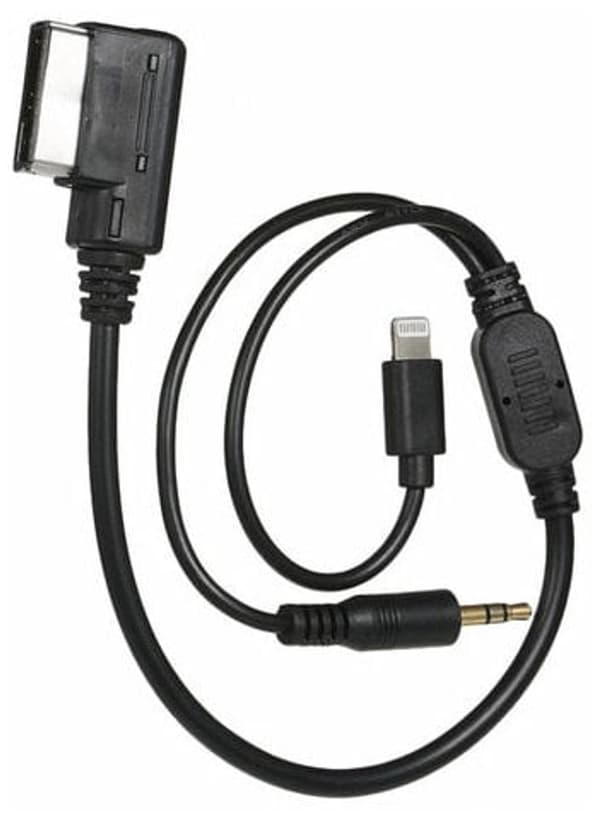 3,5 mm AUX-interfaceadapter til Audi, Volkswagen, MDI, AMI, iPad og iPhone 5/6S, med kabelforbindelse.