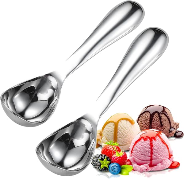 Isvafler, rustfrit stål, isterninger, melon, kødboller, cookiedej, ris