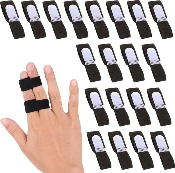 20-pack triggerfinger-skena/bandage, justerbart skydd för lill-/mellan-/ringfinger