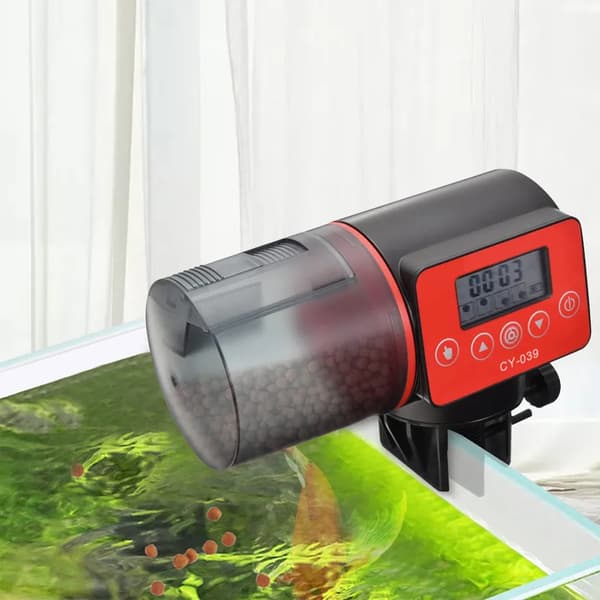 Akvarium automatisk foderautomat Intelligent tidsindstillet automatisk foderautomat Akvarie guldfiskefoderautomat Stor kapacitet fiskefoderautomat (uden batteri)