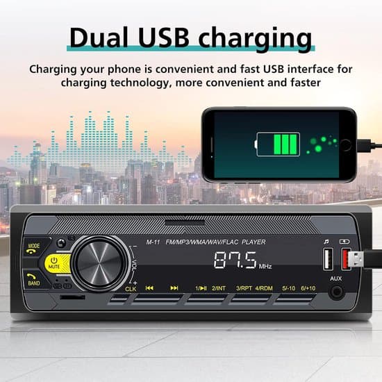 DIN bilradio med Bluetooth, FM-MP3-afspiller og app-kontrol
