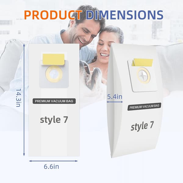 12-pack dammsugarpåsar, kompatibla med Bissell Style 7