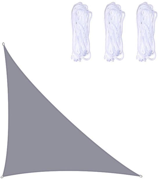 Triangulär skuggduk (3x4x5m) - Ogenomskinlig 95% UV-skydd Utomhusmarkis med fasta rep (Antracit)