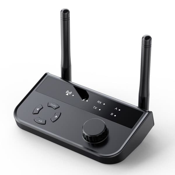 Lydmodtager/sender, Bluetooth 5.3, HD lydkvalitet, lav latenstid, plug and play, sort.