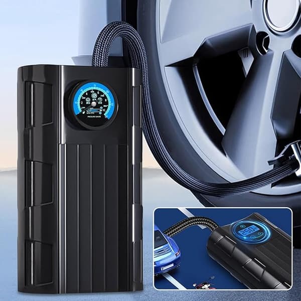Bildäckspump, elektrisk däckpump, bärbar däckpump, bildäckspump, motorcykeldäckspump.