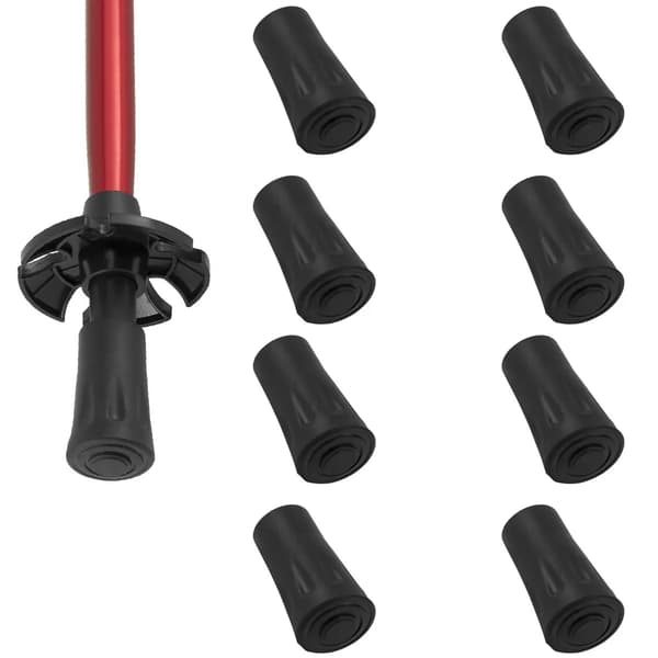 8 Nordic Walking Måtter, Univ. Gummimåtter, Gummi Buffer Erstatningsfodmåtter, Sort
