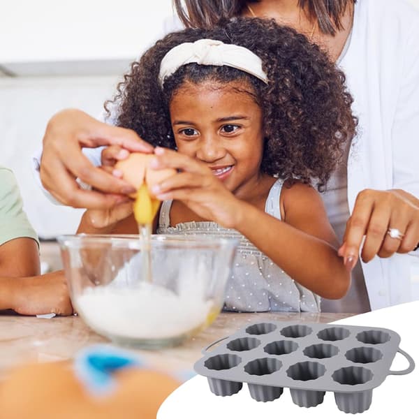 Silikone bageforme | Velegnet til rå chokoladekager, brød, småkager og desserter, 2-pak, grå.