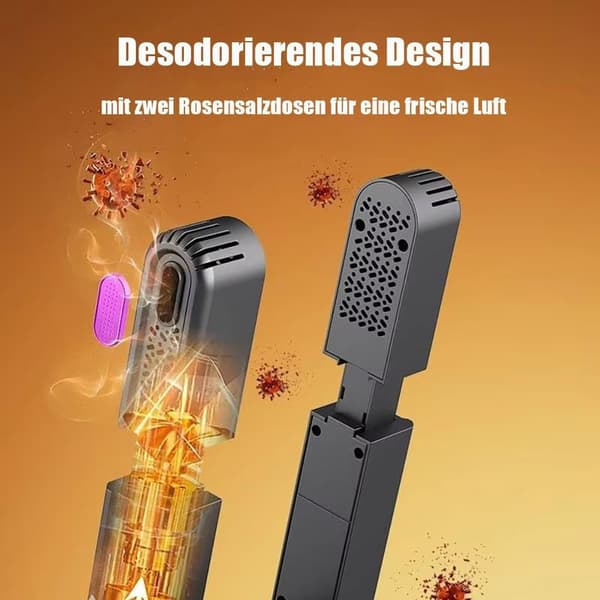 Skotørrer m/ temp. styring, hurtig tørring, timer, foldbart design, Velegnet til alle skostørrelser, 150 watt