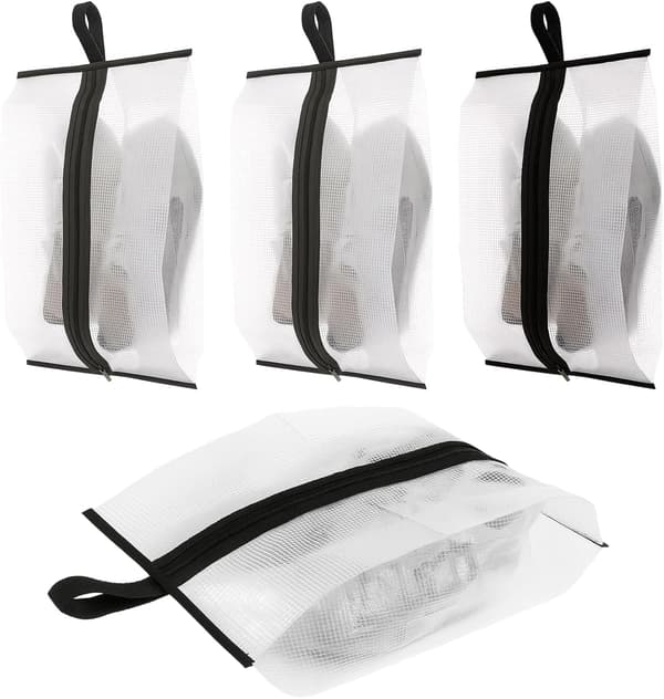 Skopåsar - Vattentäta reseskoväskor - 4-pack - 20x40 cm - Svart