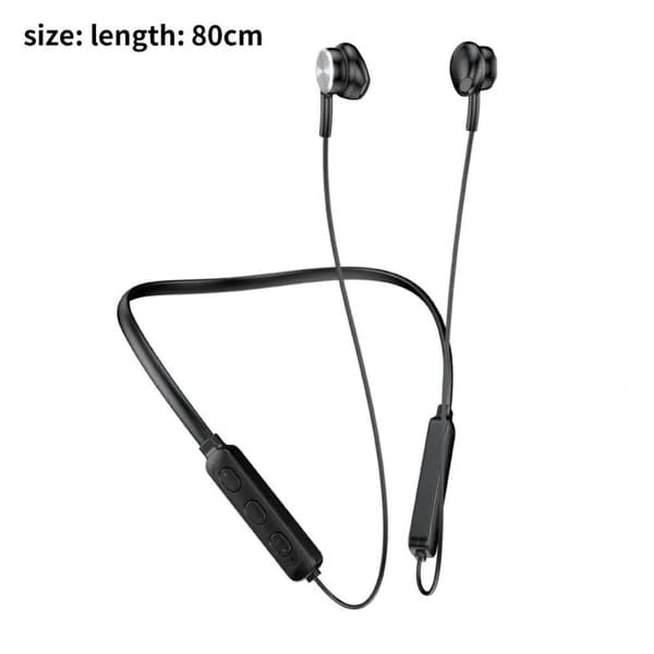 Trådløse Bluetooth-øretelefoner Mikrofon Sportsheadset Sort