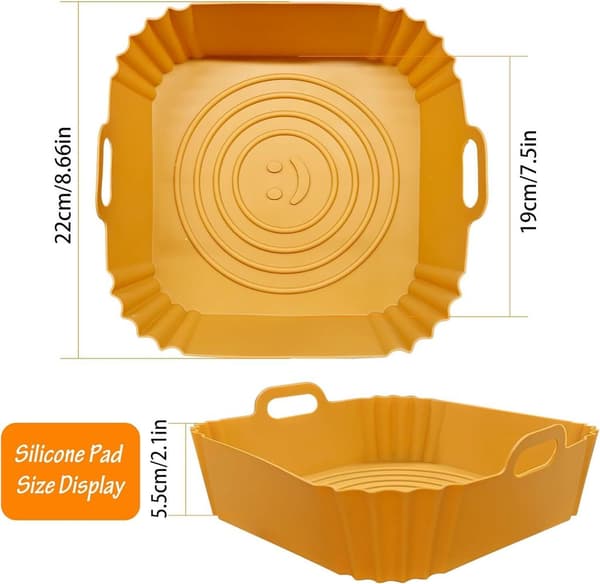 4 silikoneforme til airfryer, genanvendelig friturekurv & bageplade