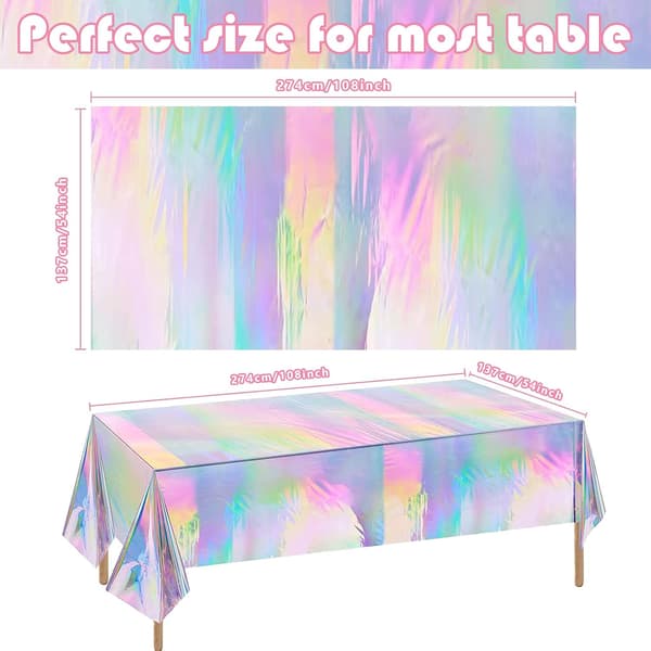 4-pack återanvändbara regnbågsfärgade rektangulära festdukar (137x274cm)