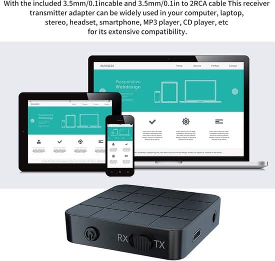 Bluetooth 5.0 Audio Transmitter/Modtager 2-i-1 Bærbar 3.5mm Trådløs Audio Adapter