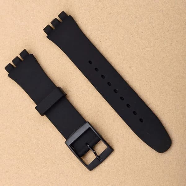 Erstatningsurrem til Swatch 20mm gummi og silikone - sort