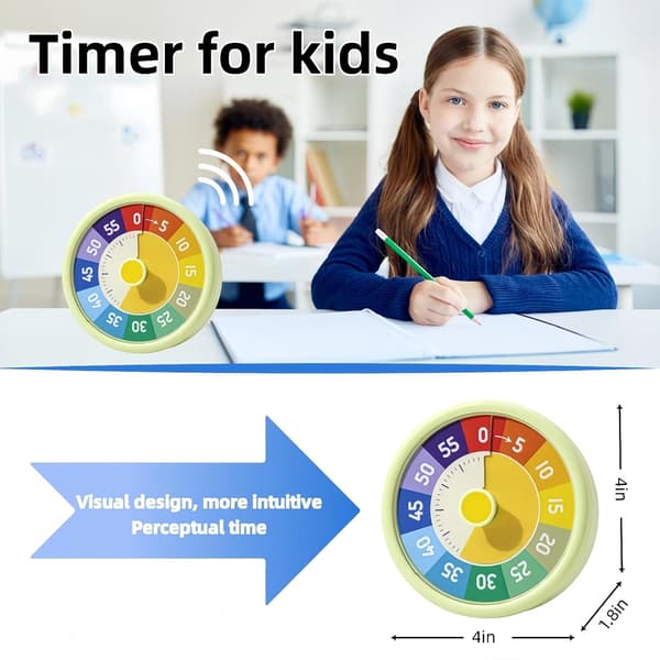 60-minutters visuel nedtællingstidsmanager og Pomodoro-timer (grøn).
