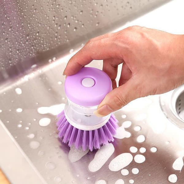 1-delad diskborste för djuprengöring med tryckknappsdispenser