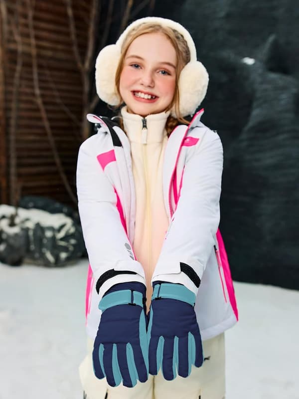 Mørkeblå Børneskihandsker WP Varme Vinter Snowboard Ridehandsker Til Drenge Piger 3-5 År