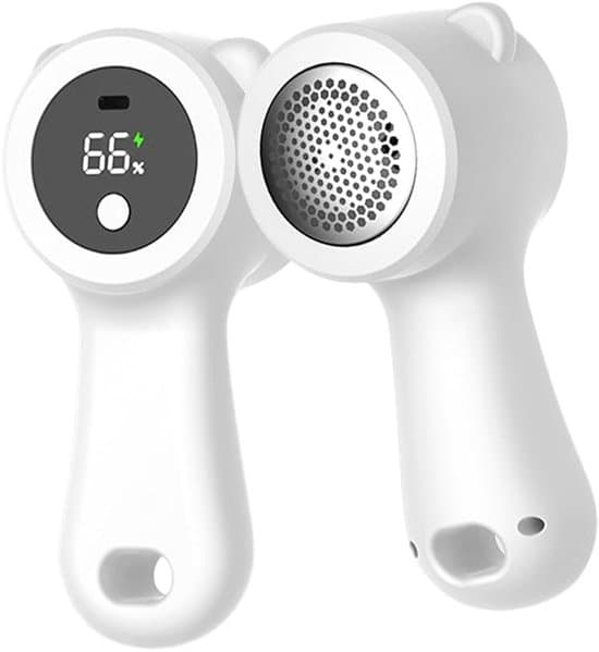 Fnullerfjerner - Fnullermaskine - Digitalt display - Hvid - Trimmer til tøj og møbler - Velegnet til tekstiler og møbler -
