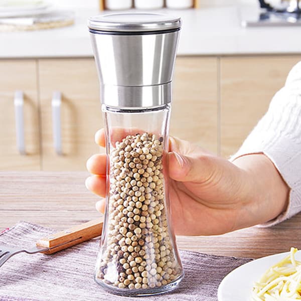 Grade 5 Salt Peberkværn Premium Trådslibning Rustfrit Stål Sort