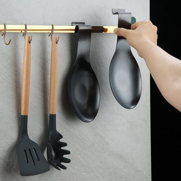 2-delt sort skeholder rustfrit stål komfur køkken 9,5 tommer
