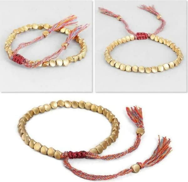 Tibetanskt buddhistiskt flätat koppararmband