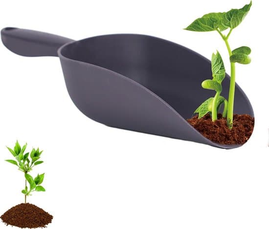 Trädgårdsspade - Jordspade - Planteringsspade - Omplantering av växter - Ergonomiskt grepp - 34 cm - Grå