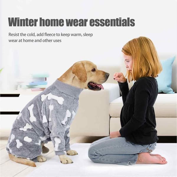 Flannel hundedragter, varmt kæledyrstøj, bløde hundepyjamas