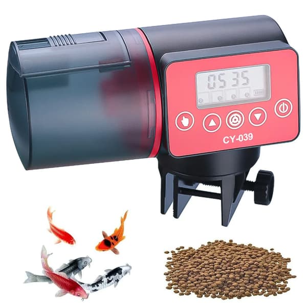 Akvarium automatisk foderautomat Intelligent tidsindstillet automatisk foderautomat Akvarie guldfiskefoderautomat Stor kapacitet fiskefoderautomat (uden batteri)