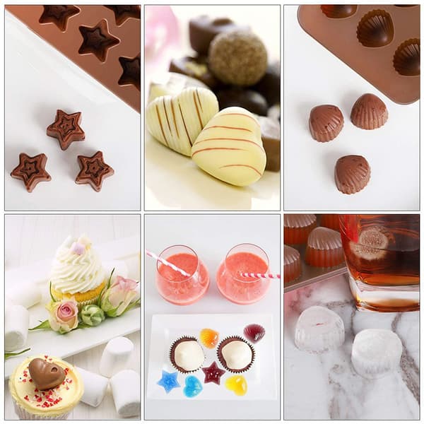 Rose chokoladeform 6-dele sæt, non-stick belægning, silikoneform