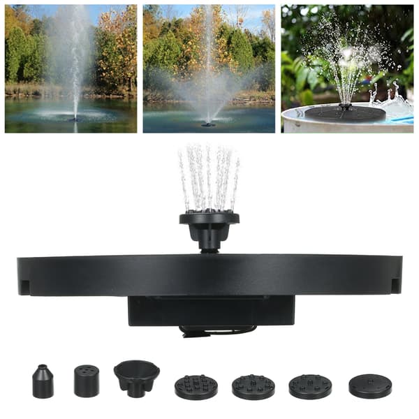 Fuglebad Flydende Solfontænepumpe Vandpanel Strøm Pool Have Dam Sæt 16cm Solfontæne LED Sæt