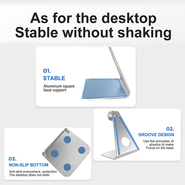 2 stk. L-formet magnetisk bordholder i aluminiumslegering til tablet iPad